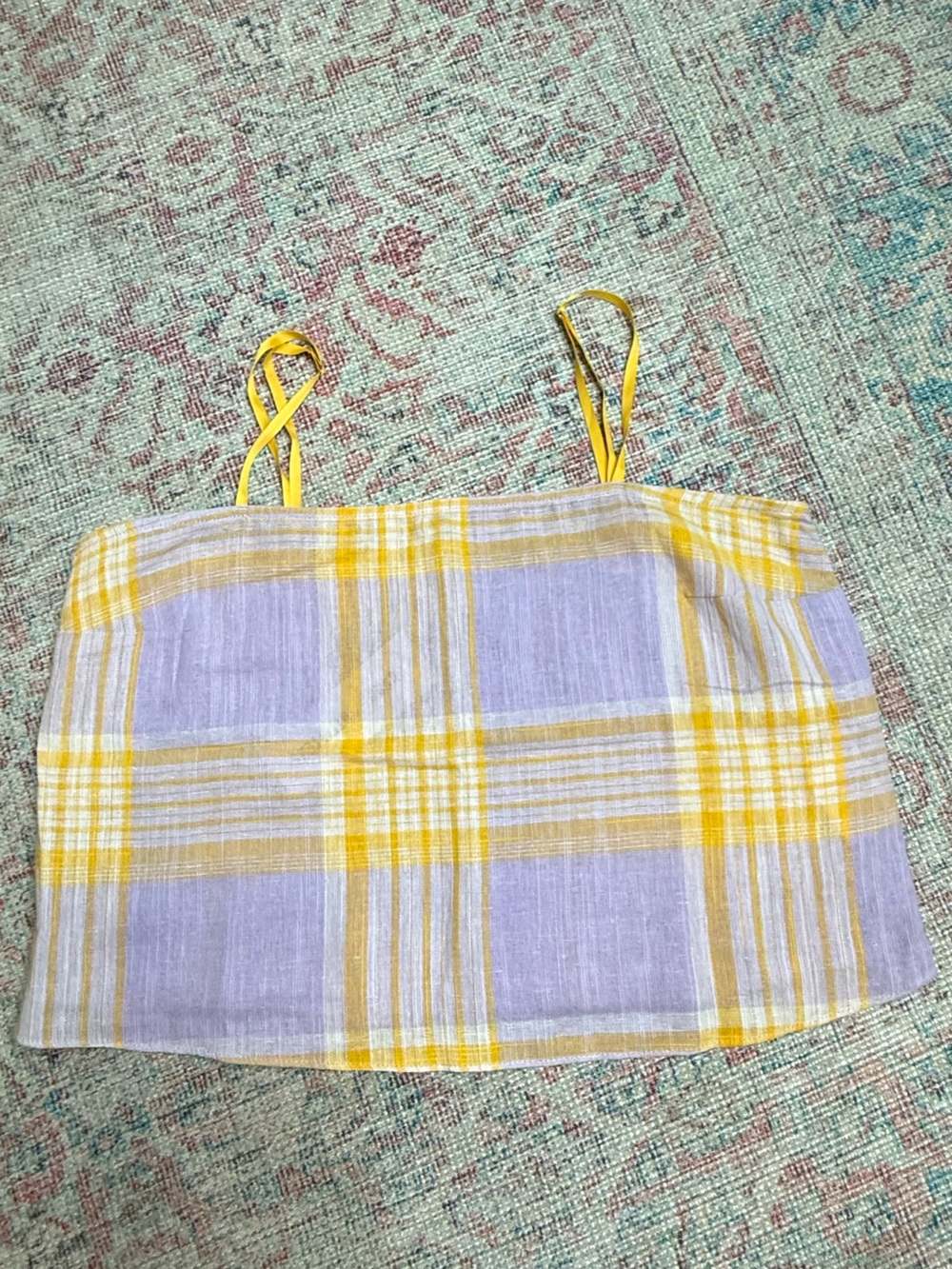 Urban Outfitters Lilac and Yellow Plaid Crop Top
